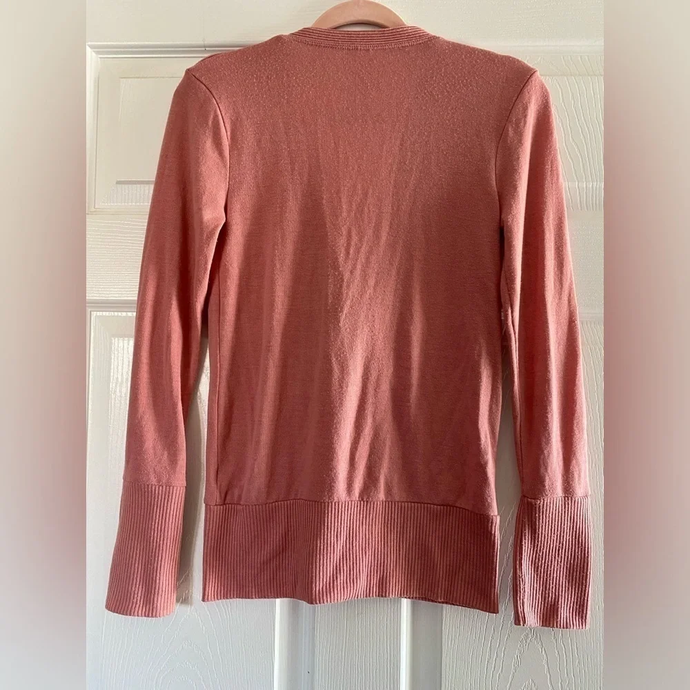 Zenana Outfitters Cardigan Sweater Women’s S Pink Button Up Knit top Long Sleeve